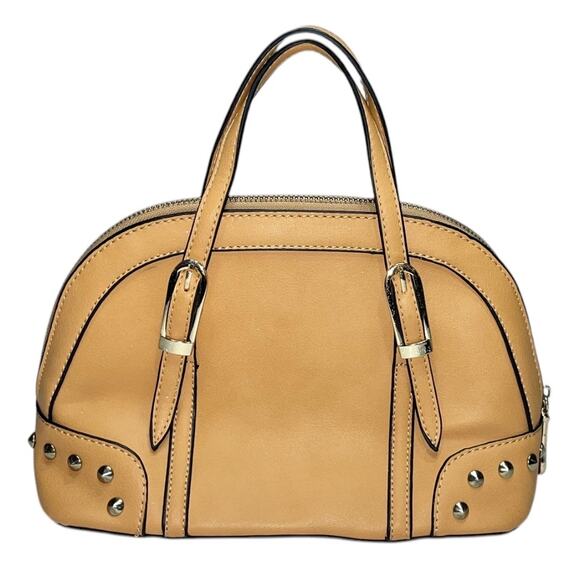 MG Collection Irina Mini Camel Brown Studded Mini Bag - Picture 1 of 8